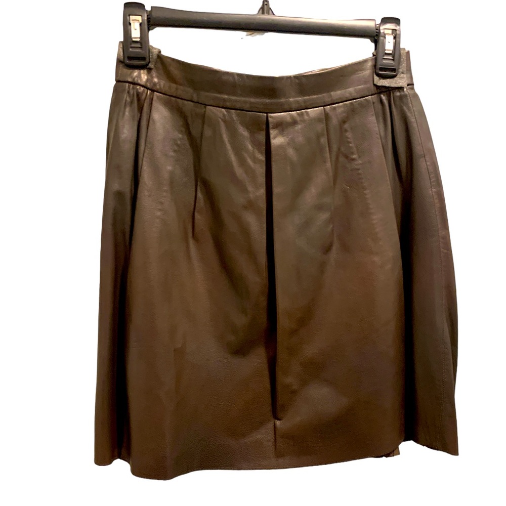 Vince 100% Genuine leather Skirt XS Dark Chocolate color